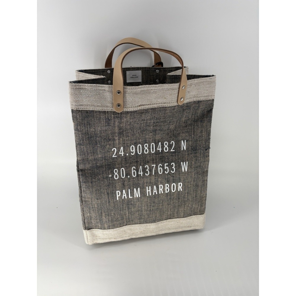 Apolis Global Citizen Original Market Bag Gray Jute Tote Palm Harbor NWOT